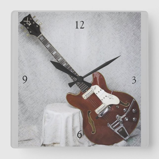 Vintage Guitar Wall Clock (Front)
