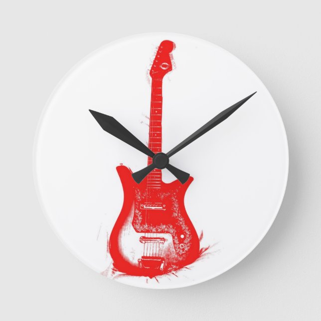 Vintage Guitar Wall Clock (Front)
