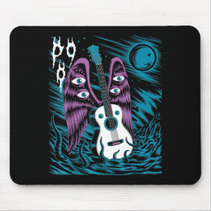 Vintage Guitar Wings Rock Music Fantasy Artwork Fu Mouse Mat