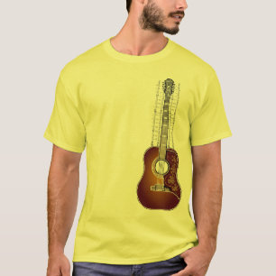 Vintage Guitar with Sheet Music - T shirt
