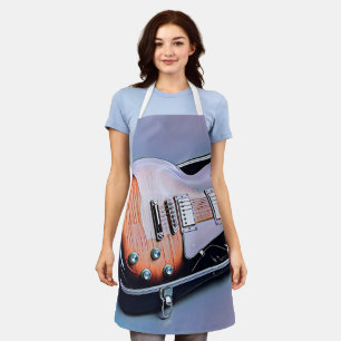Vintage guitarist birthday gift apron