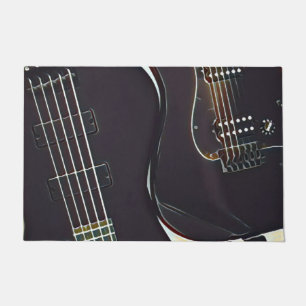 Vintage guitarist birthday gift doormat