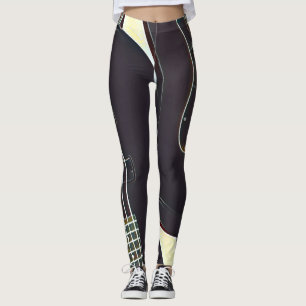 Vintage guitarist birthday gift leggings