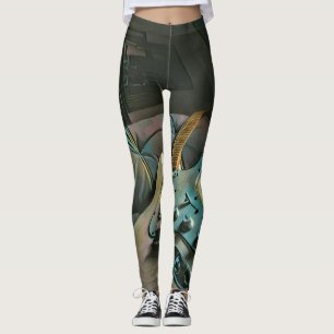 Vintage guitarist birthday gift leggings