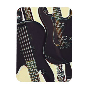 Vintage guitarist birthday gift magnet