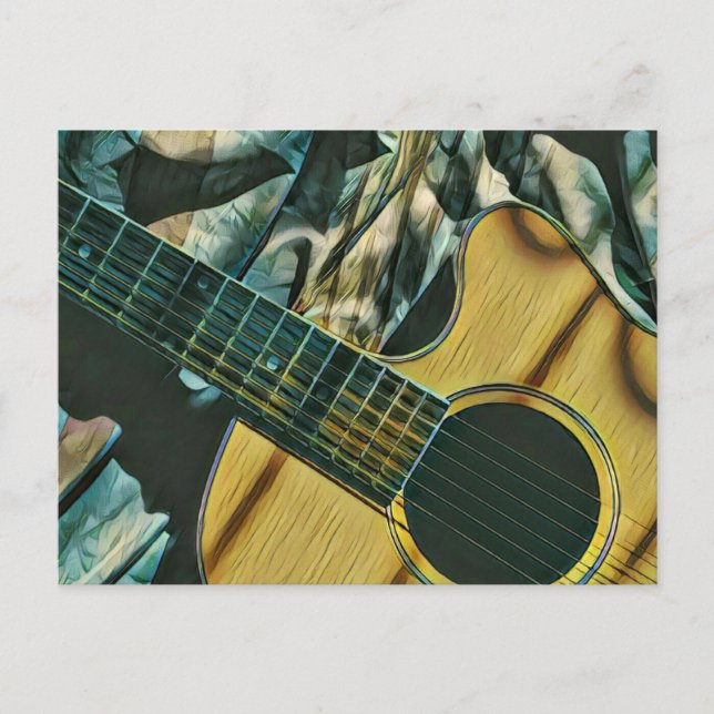 Vintage guitarist birthday gift postcard (Front)