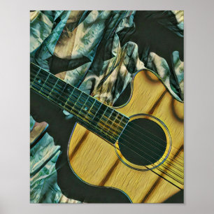 Vintage guitarist birthday gift poster