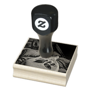 Vintage guitarist birthday gift rubber stamp