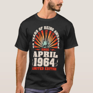 Vintage Guitarist Guitar  Born April 1964 59th Bir T-Shirt