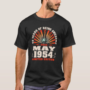 Vintage Guitarist Guitar Born May 1954 69th Birthd T-Shirt