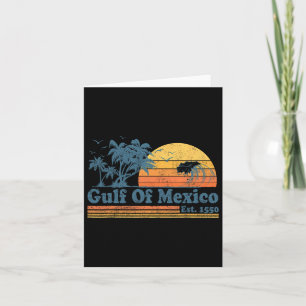 Vintage Gulf Of Mexico Est 1550 Retro Beach Sunset Card