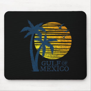 Vintage Gulf Of Mexico Souvenir Palm Trees Retro V Mouse Mat