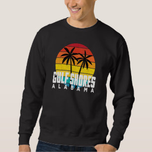 Vintage Gulf Shores AL Retro Round Sun Gulf State  Sweatshirt
