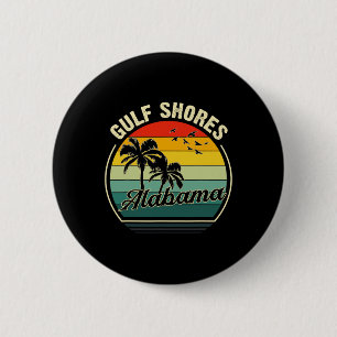Vintage Gulf Shores Beach Alabama Summer Sunset Pa 6 Cm Round Badge