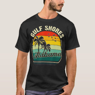 Vintage Gulf Shores Beach Alabama Summer Sunset Pa T-Shirt