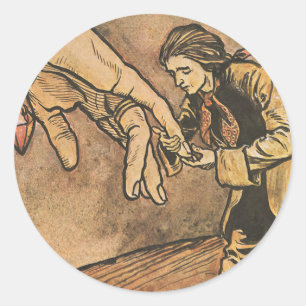 Vintage Gulliver's Travels by Arthur Rackham Classic Round Sticker