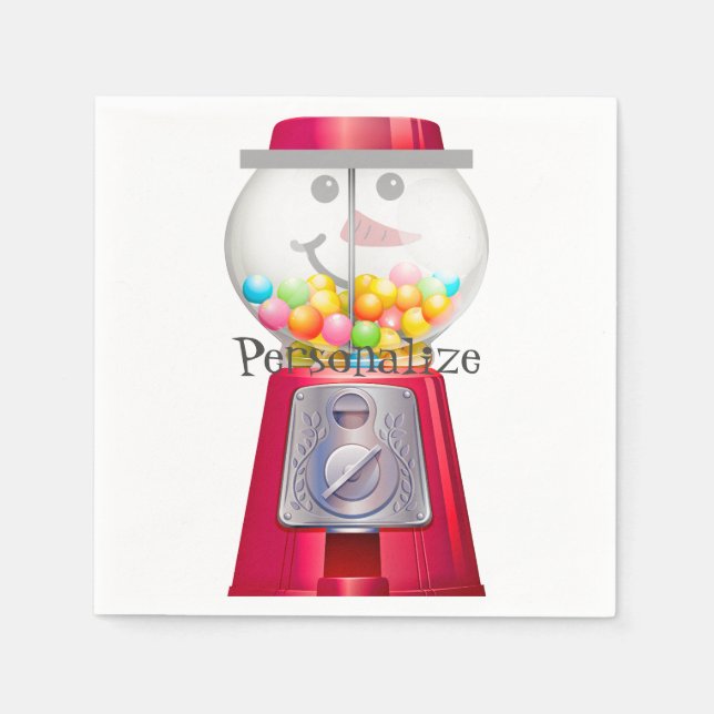 Vintage Gumball machine snowman snow globe  Napkin (Front)