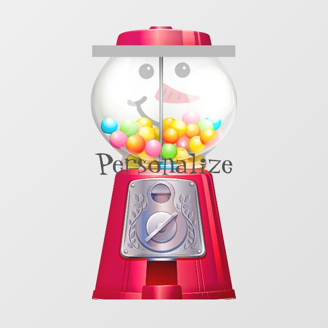 Vintage Gumball machine snowman snow globe  Window Cling (Sheet)