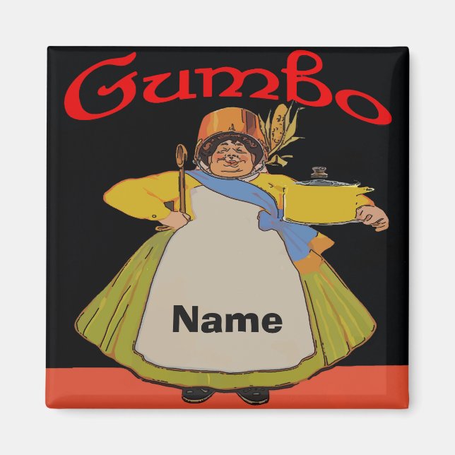 Vintage Gumbo Cook Magnet (Front)