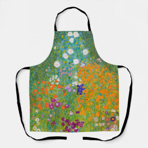 Vintage Gustav Klimt Cottage Garden Flower Art Apron