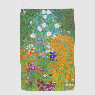 Vintage Gustav Klimt Cottage Garden Flower Art Golf Towel