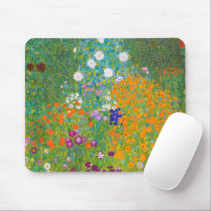 Vintage Gustav Klimt Cottage Garden Flower Art Mouse Mat