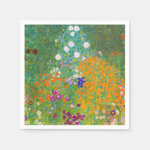 Vintage Gustav Klimt Cottage Garden Flower Art Napkin