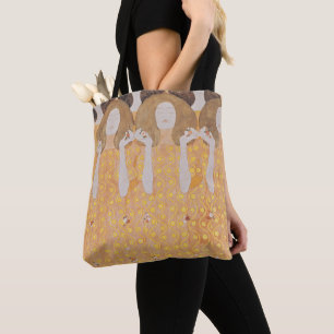 Vintage Gustav Klimt Gold Art Nouveau Floral Tote Bag