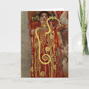 Vintage Gustav Klimt Hygieia Medicine Art Nouveau Holiday Card