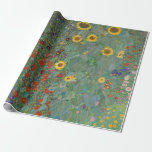 Vintage gustav Klimt's Farm Garden with Sunflowers Wrapping Paper<br><div class="desc">Vintage gustav Klimt's Farm Garden with Sunflowers wrapping paper.  Colourful vintage art wrapping paper features different colour flowers,  sunflower like red,  yellow and purple.</div>