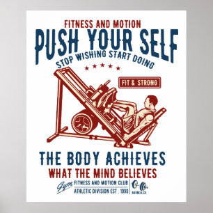 Vintage Gym Fitness Motivation Poster
