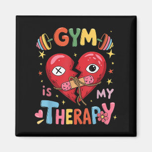 Vintage Gym Is My Therapy Gym Workout Fitness Moti Magnet