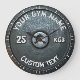 Vintage Gym Owner or User Fitness Funny Large Clock