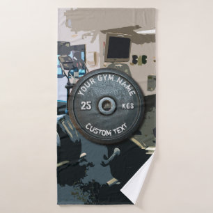 Vintage Gym Owner or User With Fitness Funny Bath Towel