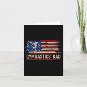 Vintage Gymnastics Dad American Usa Flag Sports Gi Card