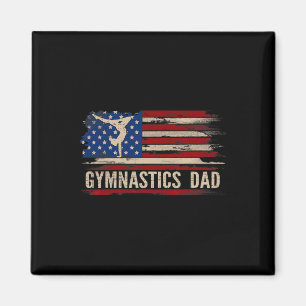 Vintage Gymnastics Dad American Usa Flag Sports Gi Magnet