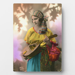 Vintage Gypsy Girl Photo Plaque