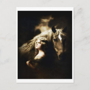Vintage Gypsy Girl with Horse Postcard