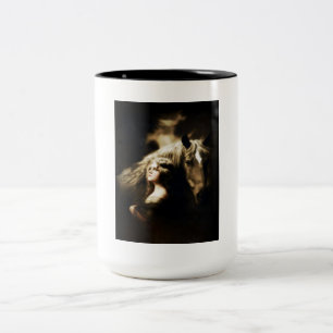 Vintage Gypsy Girl with Horse Two-Tone Coffee Mug