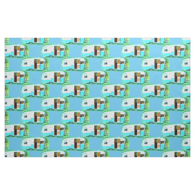 Vintage gypsy trailer Thunder_Cove On caravan Fabric (Fat Quarter)