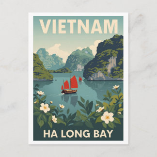 Vintage Ha Long Bay Postcard