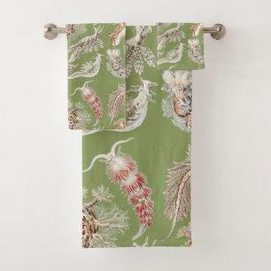 Vintage Haeckel Nudibranch Ocean Art Bath Towel Set