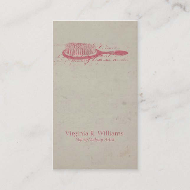 Vintage Hair Brush Stylist Business Card (Front)