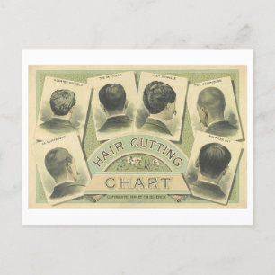 Vintage Hair Cutting Chart Advertisement Postcard
