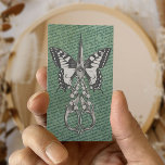 Vintage Hair Stylist Antique Scissor & Butterfly Business Card<br><div class="desc">Hair Stylist Antique Scissor & Butterfly Vintage Business Cards.</div>
