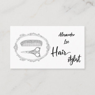 Vintage Hairdresser Scissor Comb Business Card