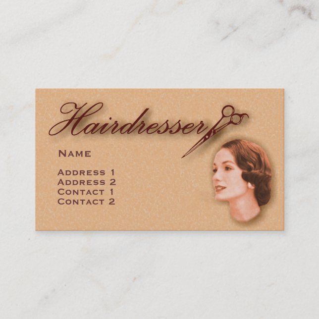 Vintage Hairdressers Profile Business Card #24 X (Front)