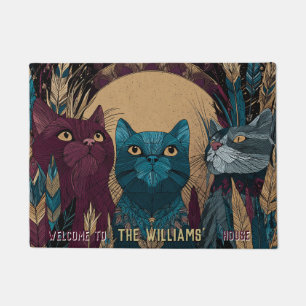 Vintage Hairless Cat Mum Dad Home Decor Waterhog Doormat