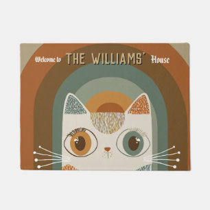 Vintage Hairless Cat Mum Dad Home Outdoor Doormat