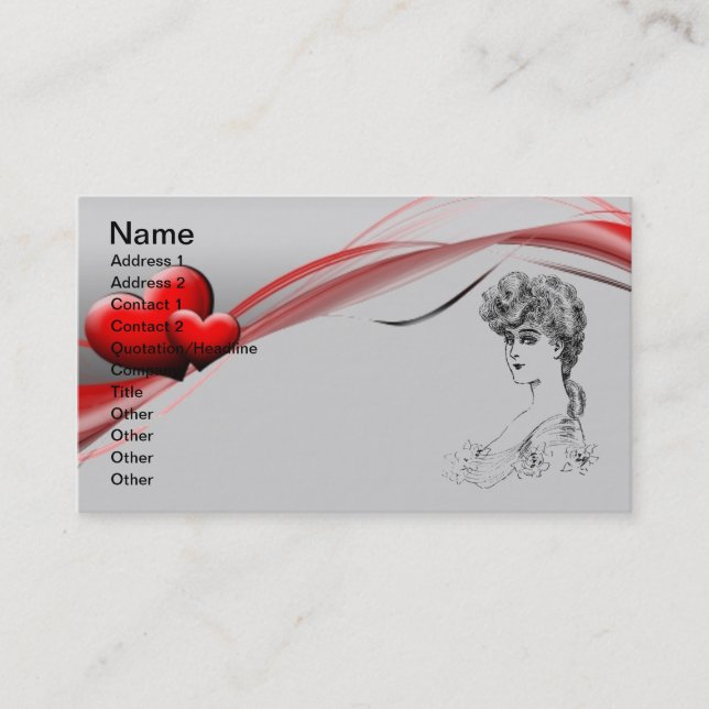 Vintage Hairstyle Business Card (Front)